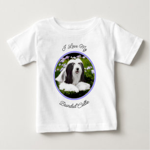 Bartete Collie Malerei - Niedliche Original Hunde  Baby T-shirt