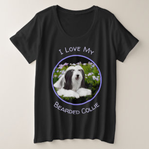 Bartete Collie Malerei - Niedliche Original Hunde  Große Größe T-Shirt