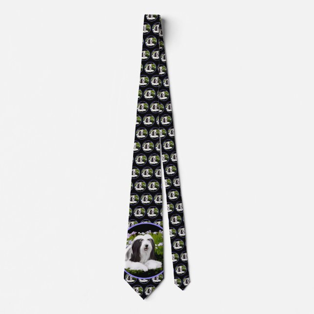 Bartete Collie Malerei - Niedliche Original Hunde  Krawatte (Vorderseite)