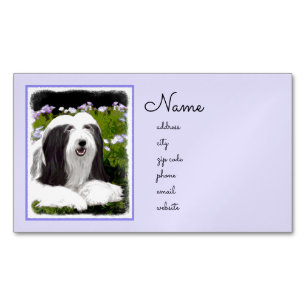 Bartete Collie Malerei - Niedliche Original Hunde  Magnetische Visitenkarte