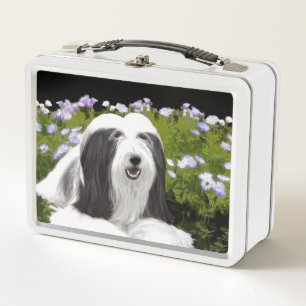 Bartete Collie Malerei - Niedliche Original Hunde  Metall Brotdose