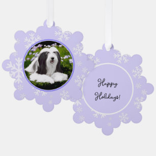 Bartete Collie Malerei - Niedliche Original Hunde  Ornament Karte