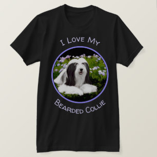 Bartete Collie Malerei - Niedliche Original Hunde  T-Shirt