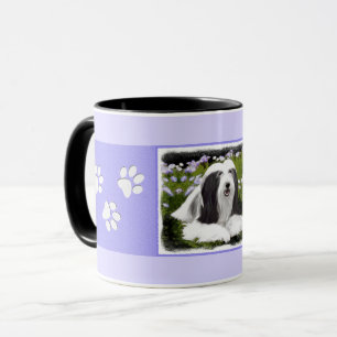 Bartete Collie Malerei - Niedliche Original Hunde  Tasse