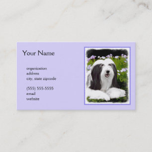 Bartete Collie Malerei - Niedliche Original Hunde  Visitenkarte