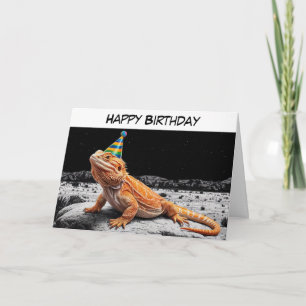 Bartete Drache mit Geburtstag, Geburtstag, Geburts Karte
