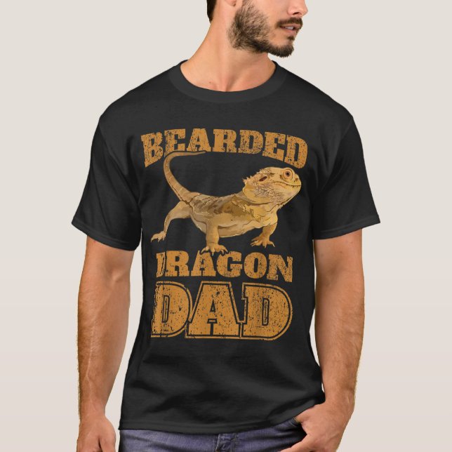 Bartete Drache T Shirt Bartete Drache Vater Papa (Vorderseite)