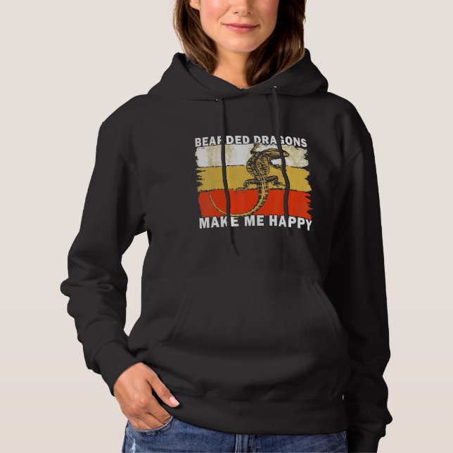 Bartete Drachen machen mich glücklich Hoodie (Vorderseite)