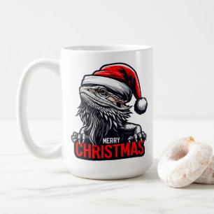 Bartete Drachen Weihnachten, frohe Weihnachtsbaute Kaffeetasse