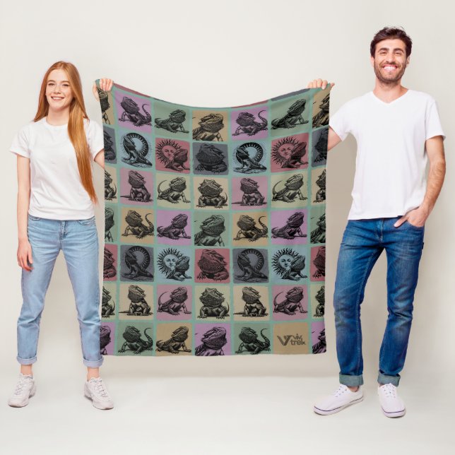 Bartete Drachenblanke, gemütliches Reptil-Lover Fleecedecke (Beispiel)