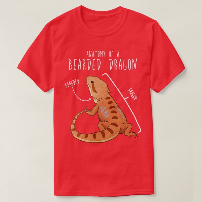 Bartete Drachenechse Reptile Anatomie 1 T-Shirt (Design vorne)