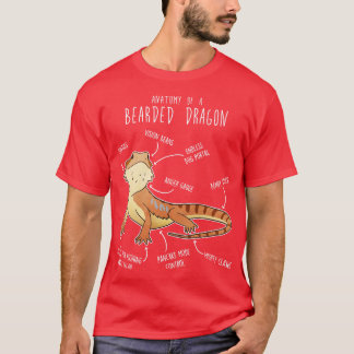 Bartete Drachenechse Reptile Anatomie 4 T-Shirt