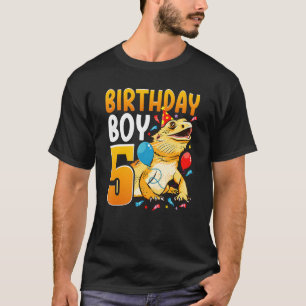 Bartete Dragon Geburtstagskinder 5th Lizard Lover  T-Shirt