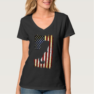 Bartete Dragon Silhouette American Flag 4. Juli T-Shirt