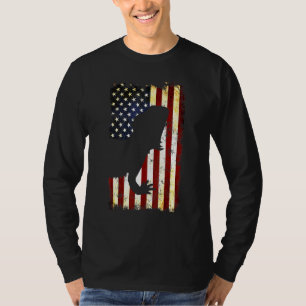 Bartete Dragon Silhouette American Flag 4. Juli T-Shirt