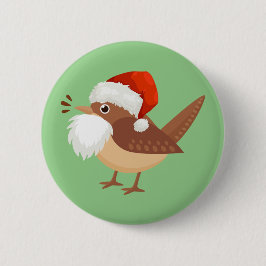 Bartete Vogelbeobachtung Santa Bartded Bird Button