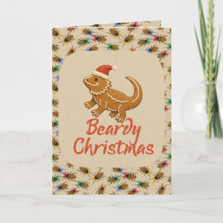 Barteter Drache "Beardy Christmas" Karte