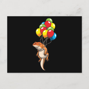 Barteter Dragon Pogona mit Ballon Postkarte