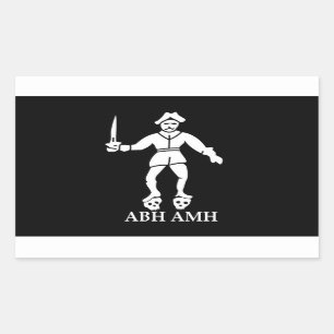 Bartholomew Roberts Piraten-Flaggen-Aufkleber Rechteckiger Aufkleber