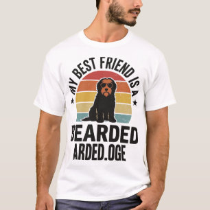 Barthund Collie Vintage Sonnenuntergang Hunde Lieb T-Shirt