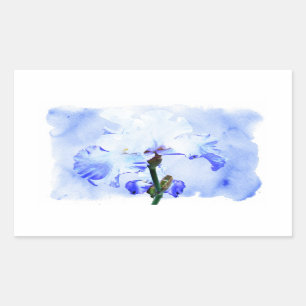 Barti - blau und weiß rechteckiger aufkleber