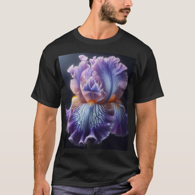 Barti Iris floral Lila und blau T-Shirt (Vorderseite)