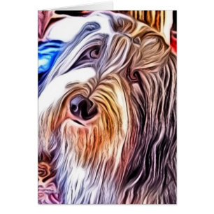 Bärtige Collie-Malerei-Karte