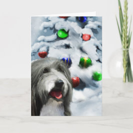 Bärtige Collie-Weihnachtsgeschenke Feiertagskarte