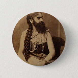 Bärtige Dame Button
