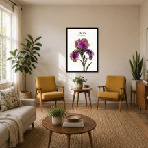 Bärtige Iris Botanischer Kunstdruck