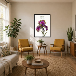 Bärtige Iris Botanischer Kunstdruck Poster