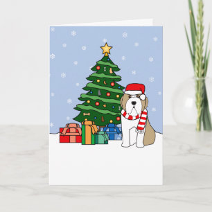 Bärtiger Collie-und Weihnachtsbaum Feiertagskarte