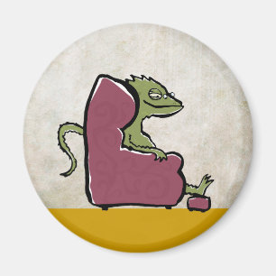 bärtiger Drache in einem Sessel Magnet