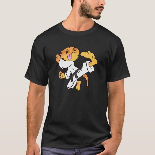 Bärtiger Drache Karate Samurai Echse Bärtiger Drag T-Shirt (Vorderseite)