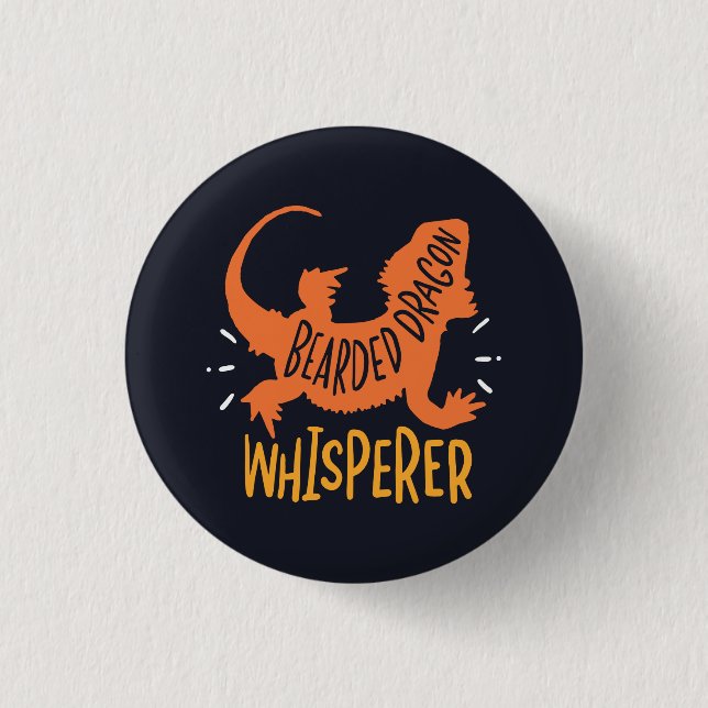 Bärtiger Drachenflüsterer lustig Button (Vorderseite)