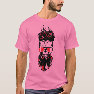 Bärtiger Hipster-Sterbekopf mit Brillenbart T-Shirt