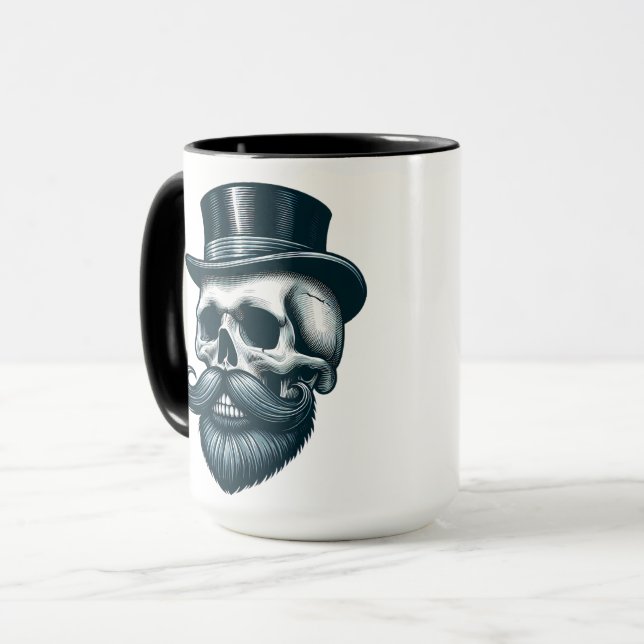 Bärtiger Oberkopfschädel Tasse (Vorderseite Links)