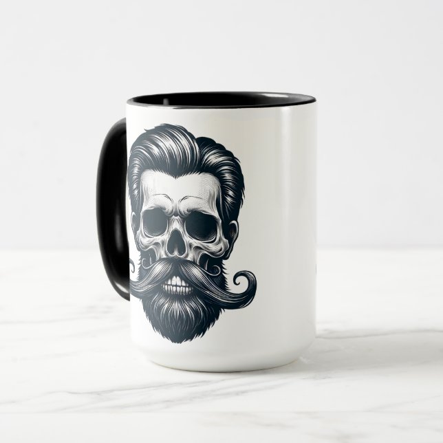 Bärtiger Totenkopf Tasse (Vorderseite Links)