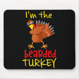 Bärtiger Truthahn passende Familiengruppe Thanksgi Mousepad