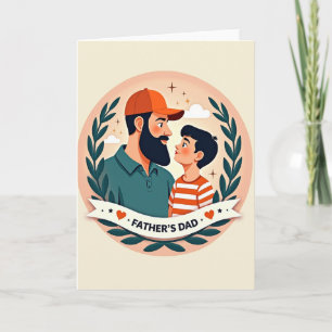 Bärtiger Vater-Sohn-Moment Karte