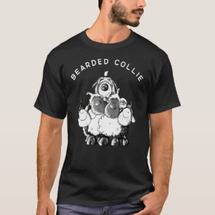 Bartkollie mit Schafen I Bärenhundin T-Shirt
