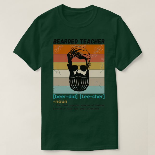 Bartlehrer Definition Funny Beard Lehrer T-Shirt (Design vorne)