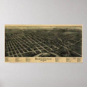 Bartlesville Oklahoma 1917 Antike Panoramakarte Poster