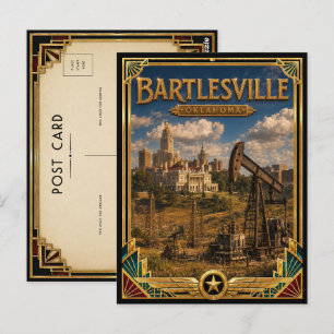 Bartlesville Oklahoma Vintage Art Deco Golden Age Postkarte