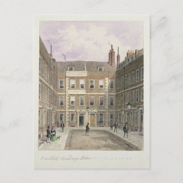 Bartletts Gebäude, Holborn, 1838 Postkarte (Vorderseite)