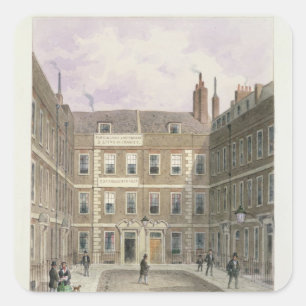 Bartletts Gebäude, Holborn, 1838 Quadratischer Aufkleber