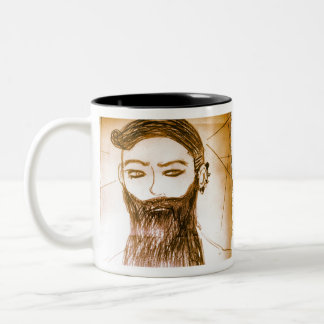 Bartmanga-Anime in verdrehter Welt Zweifarbige Tasse