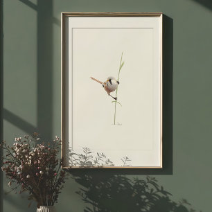 Bartmeise-Aquarell-Kunst Poster