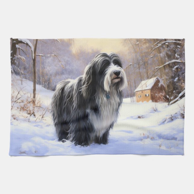 Bartollie Let It Snow Weihnachten Geschirrtuch (Horizontal)