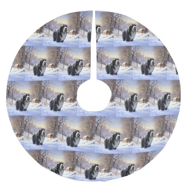 Bartollie Let It Snow Weihnachten Polyester Weihnachtsbaumdecke (Vorderseite)